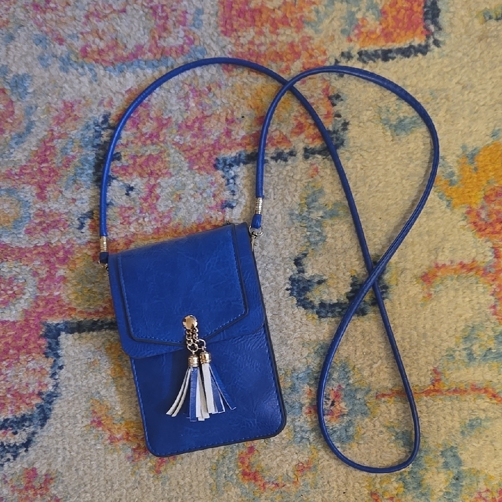 Blue Tassel Crossbody Bag